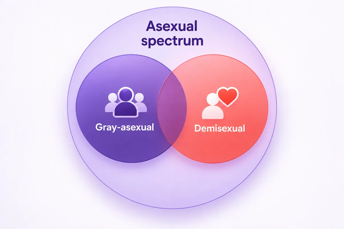 A large circle for the asexual spectrum containing smaller circles for gray-asexual and demisexual