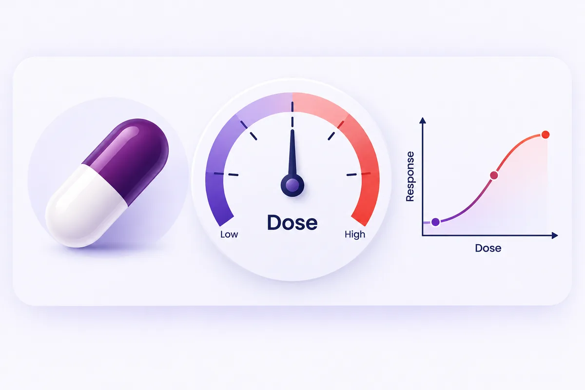 A capsule next to a dial with levels